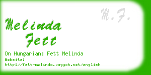 melinda fett business card